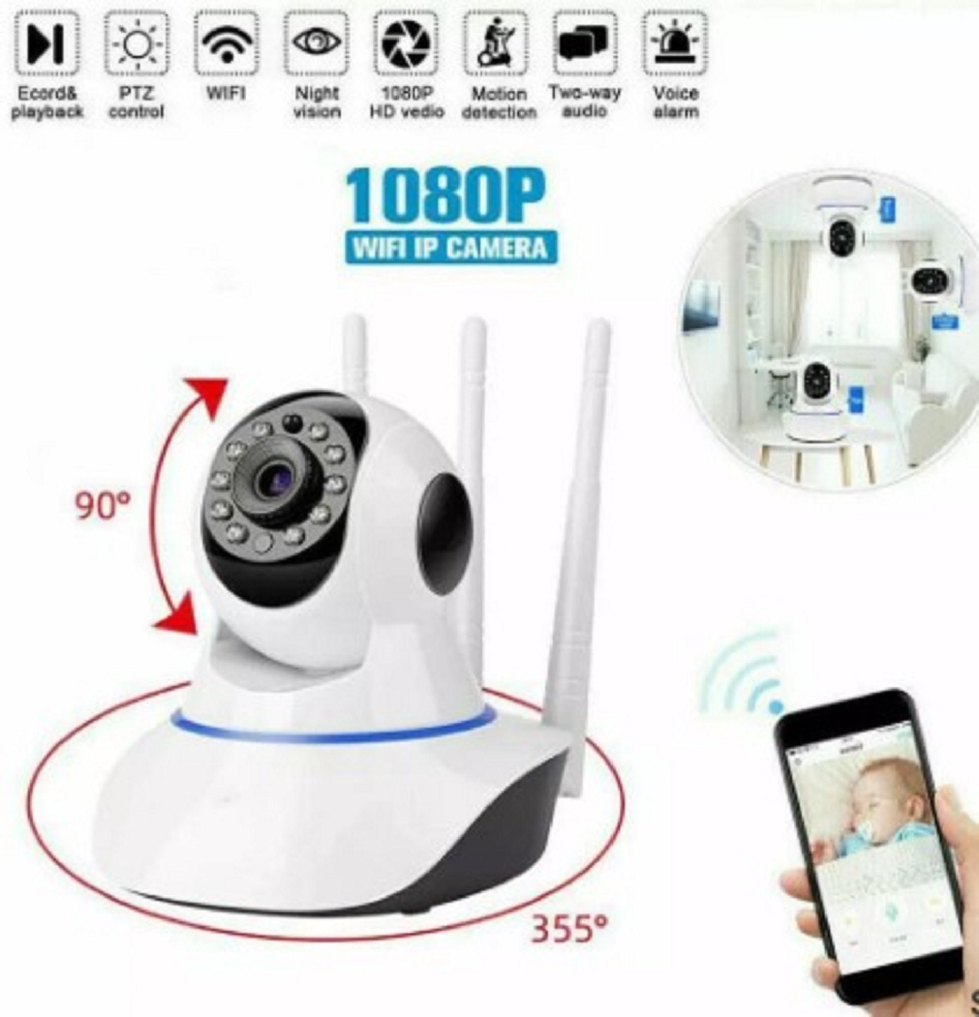 Miniatura 5 de Camara Seguridad Wifi Robotica 3 Antenas